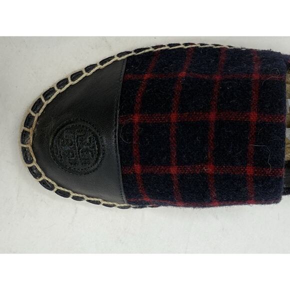 Tory Burch shoes checked wool color block espadrilles 8 NIB - Picture 8 of 10